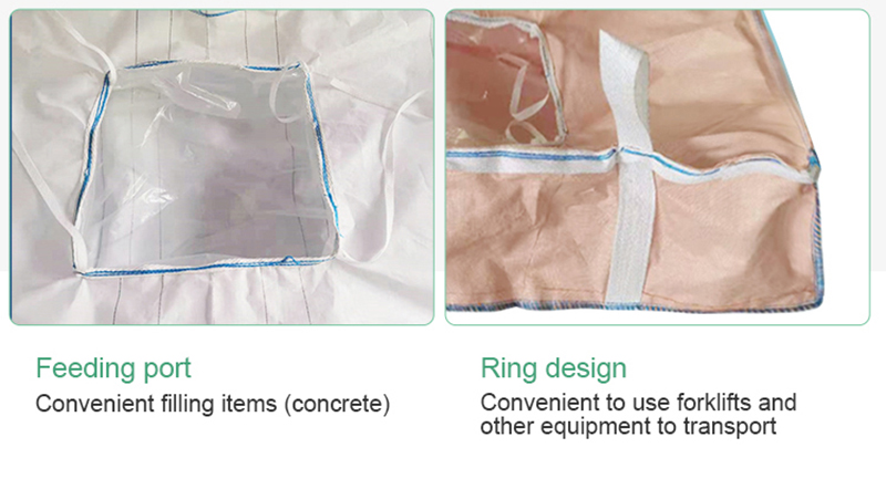 concrete washout bag with pe liner bag inside for loading concrete washout waste 1500kg 2500kg 8